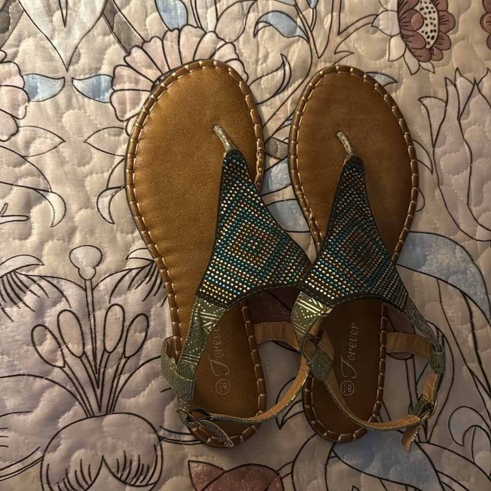 FOREVER brand Elegantly Beaded Fashion Women's Sandals